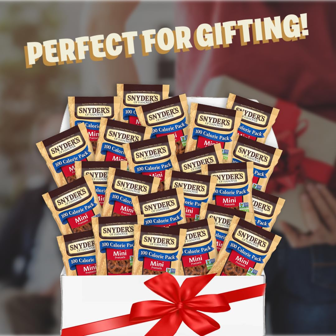 Bulk Mini Pretzels By Snyders, 100 Calorie Individual Packs, .9 Oz. By Bussin Boxes (0.9 Ounce, Pack Of 50)