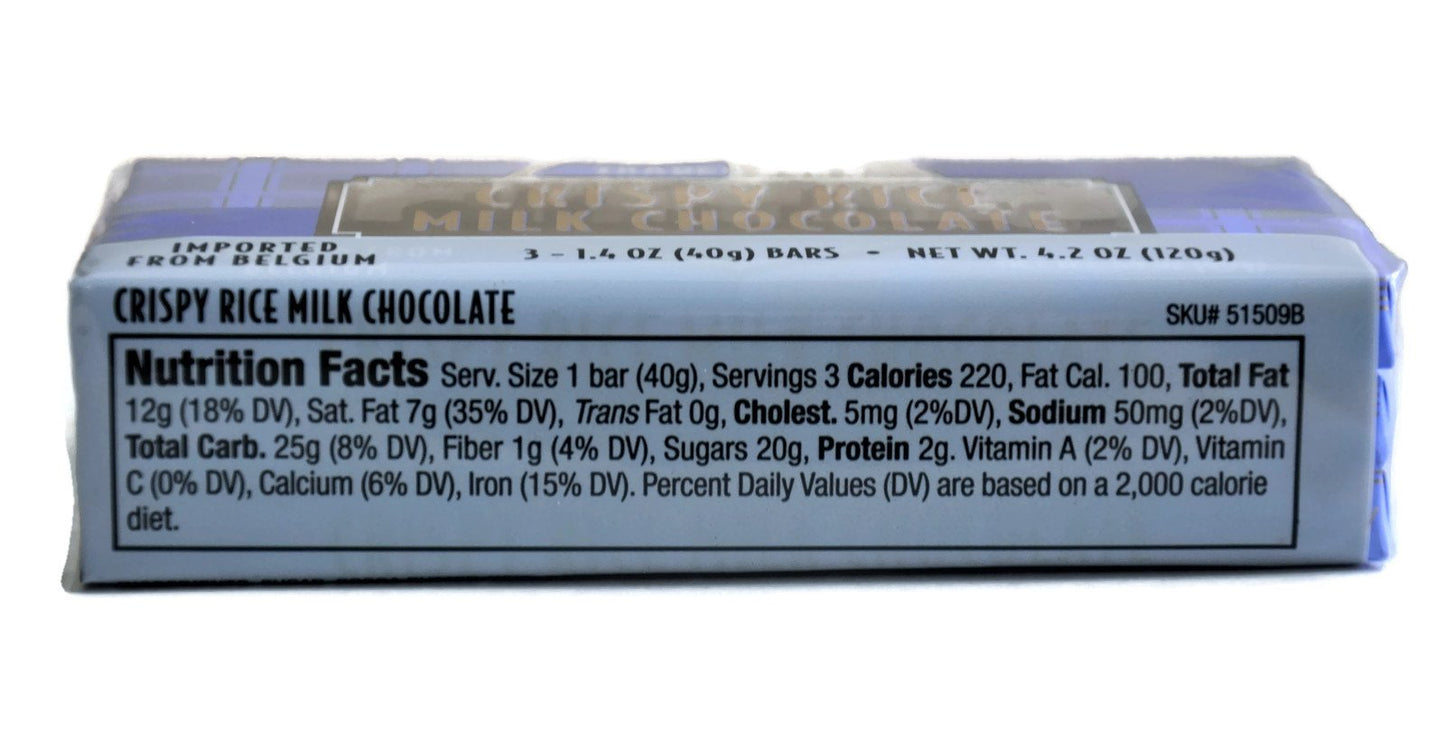Trader Joe'S Belgian Crispy Rice Milk Chocolate, 1.4 Oz Bars (2 Packs Of 3)
