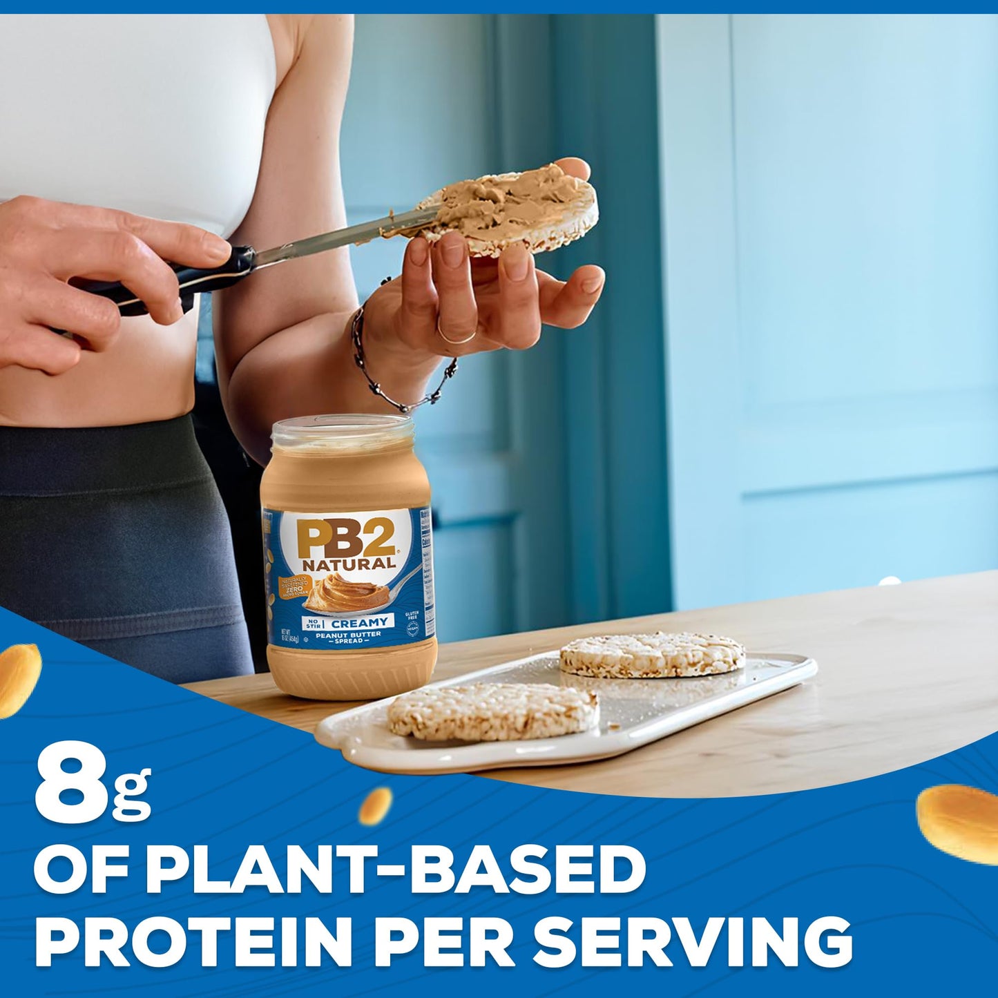 Pb2 Natural Creamy Peanut Butter | All Natural Peanut Butter Spread, No Stir, Healthy, Naturally Sweetened With Zero Added Sugar, Certified Gluten Free, Vegan (1-Pound Jar)
