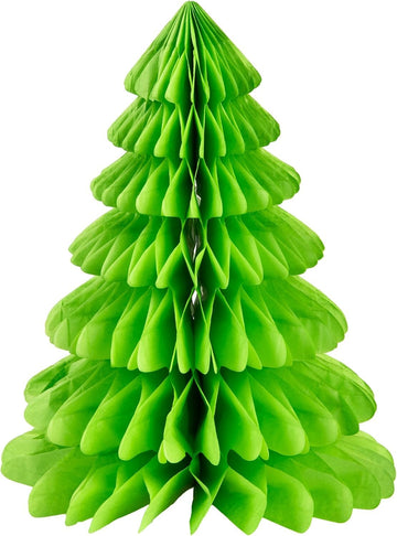 Unique Christmas Tree Honeycomb Centerpiece-12 | Green | 1 Pc Party Decoration, 12'', Multicolor