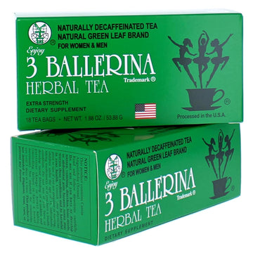 3 Ballerina Extra Strength Tea Drink, 18 Count (Pack of 2) - Herbal Detox & Wellness Support