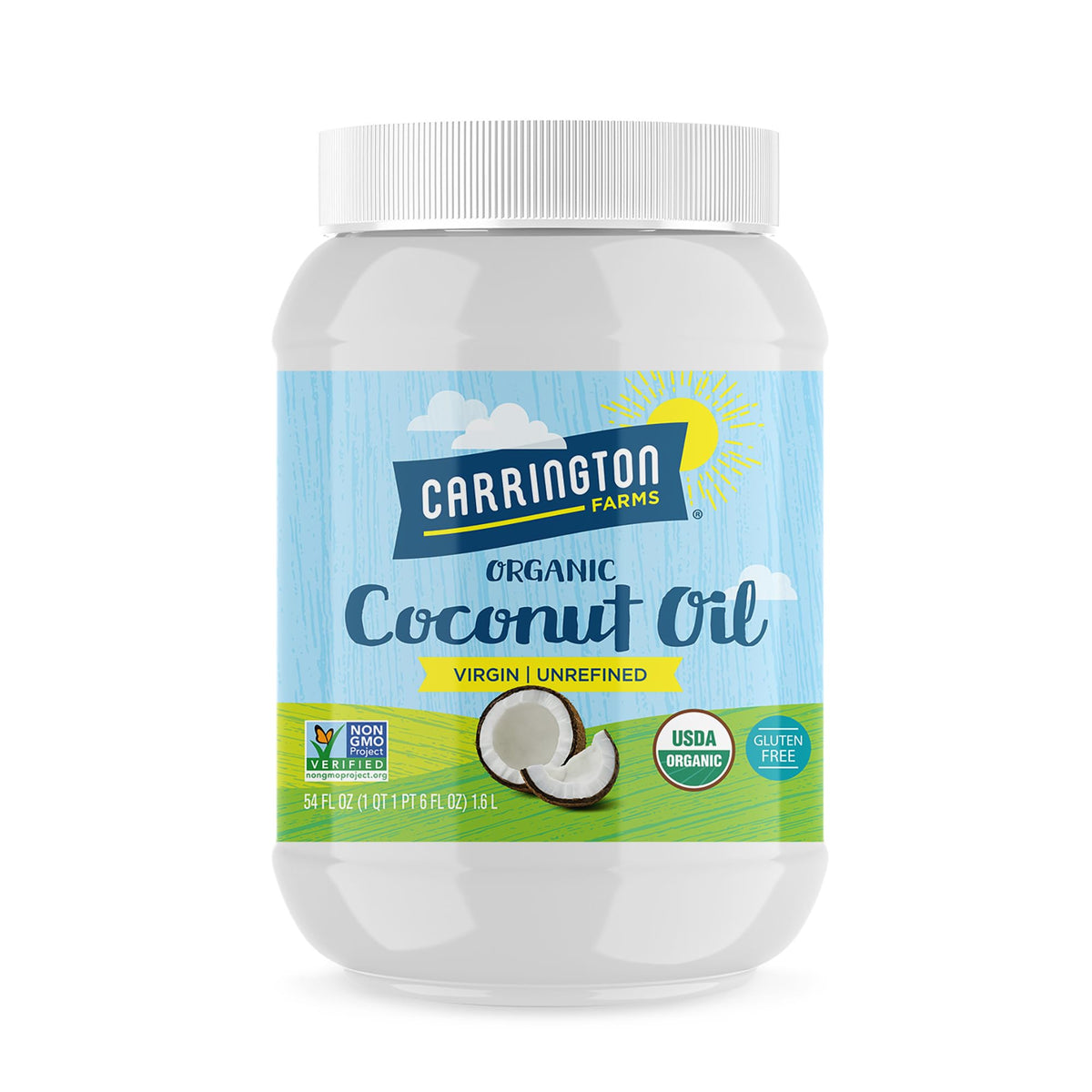 Carrington Farms Organic Virflavor Blend Cold Pressed Coconut Oil For Cooking Nutrient Dense Unrefined Perfect For Baking Or Sauteing Vegetables 54 Fl Oz