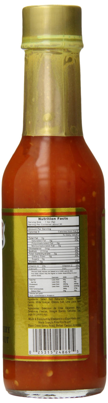 Marie Sharp's Fiery Hot Habanero Pepper Sauce, 5 Ounce