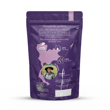 Jasberry - Organic Superfood Rice, Soft & Aromatic Whole Grain Purple Rice, High In Antioxidants, Non-Gmo, Gluten-Free, Easy To
