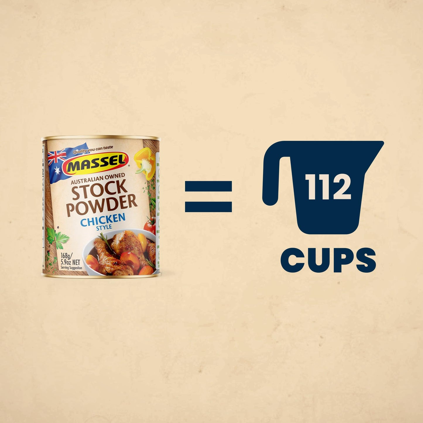 Massel Stock Powder chicken Style Bouillon Powder - Fat Free and gluten-Free Soup Mix - 1 can (1 x 168g)