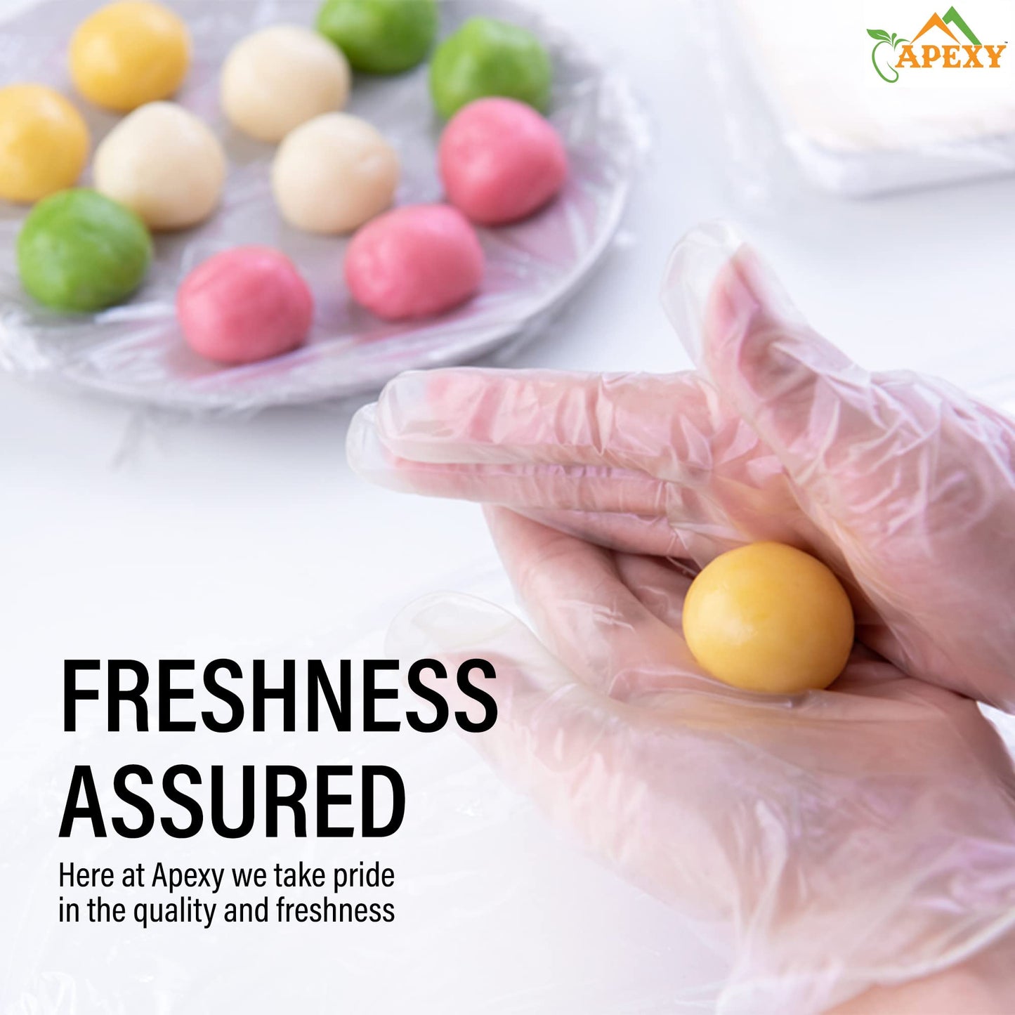 Apexy Japanese Style Mochi Daifuku Traditional Japanese Rice Cakes, 8.5 Oz (8 Pcs) (Strawberry)