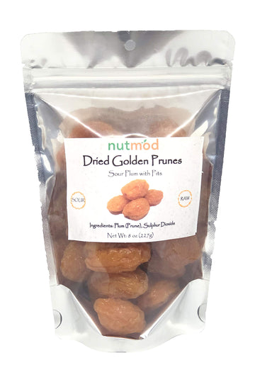 Nutmod Dried Golden Sour Prunes with Pits, 8 oz, Pack of 1