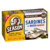 Season Sardines In Water - No Salt Added, Wild Caught, 22G Of Protein, Keto Snacks, More Omega 3'S Than Tuna, Kosher, High In Calcium, Canned Sardines - 4.37 Oz Tins, 12-Pack