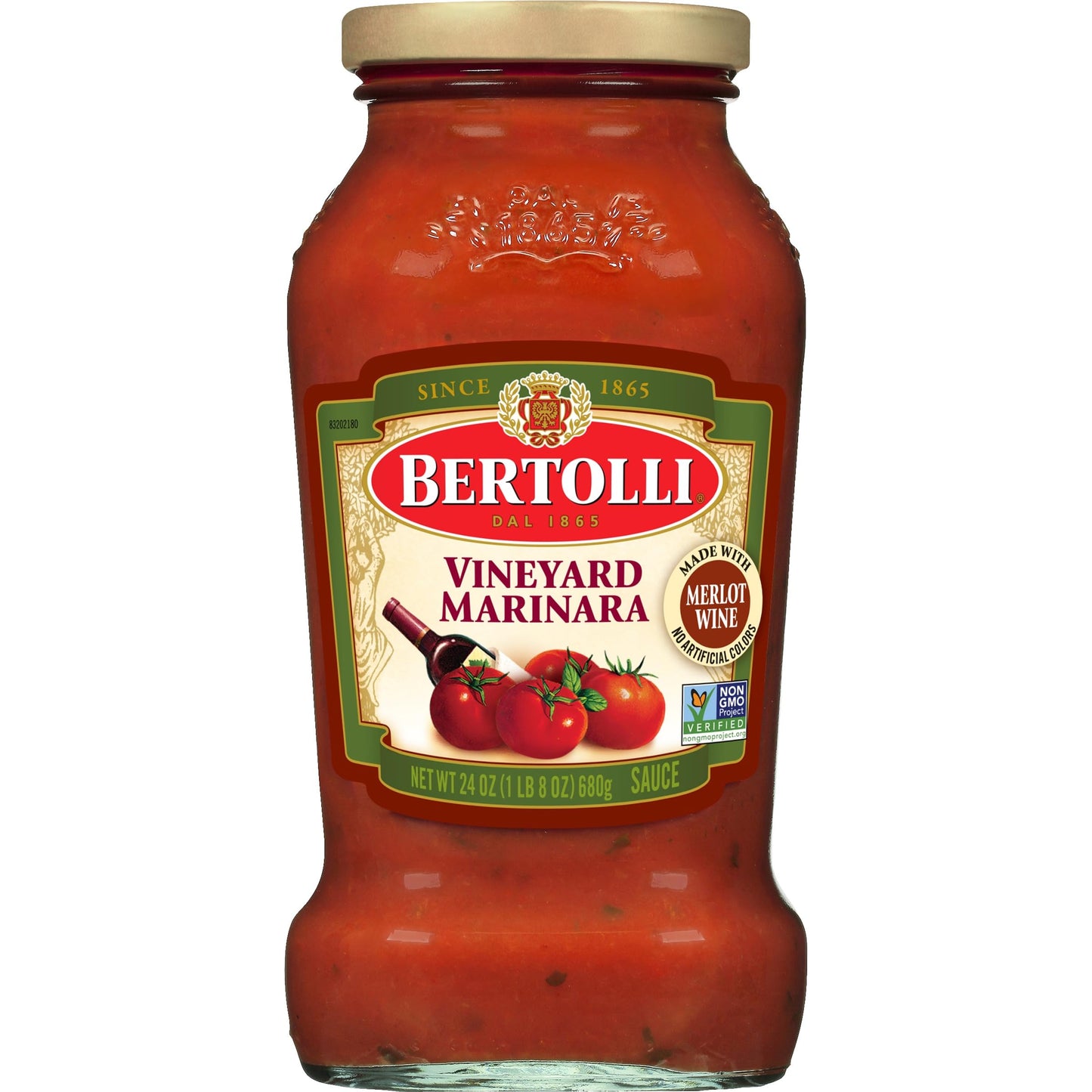 Bertolli Vineyard Marinara Sauce With Flavor Blend Beverage-Inspired Authentic Tuscan Style Pasta Sauce Made With Vine-Ripened Tomatoes Herbs And Spices And Flavor Blend 24 Oz