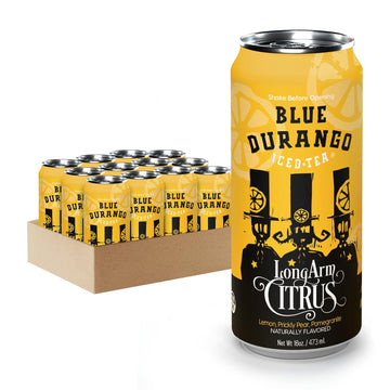 Blue Durango Iced Tea - Long Arm Citrus - Black Tea, Lemon, Prickly Pear, Pomegranate - Low Sugar, Non-Gmo, No Artificial Sweete