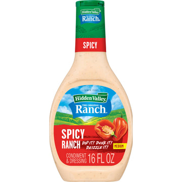 Hidden Valley Spicy Ranch Topping And Dressing, 16 Fluid Ounce Bottle (Package May Vary)