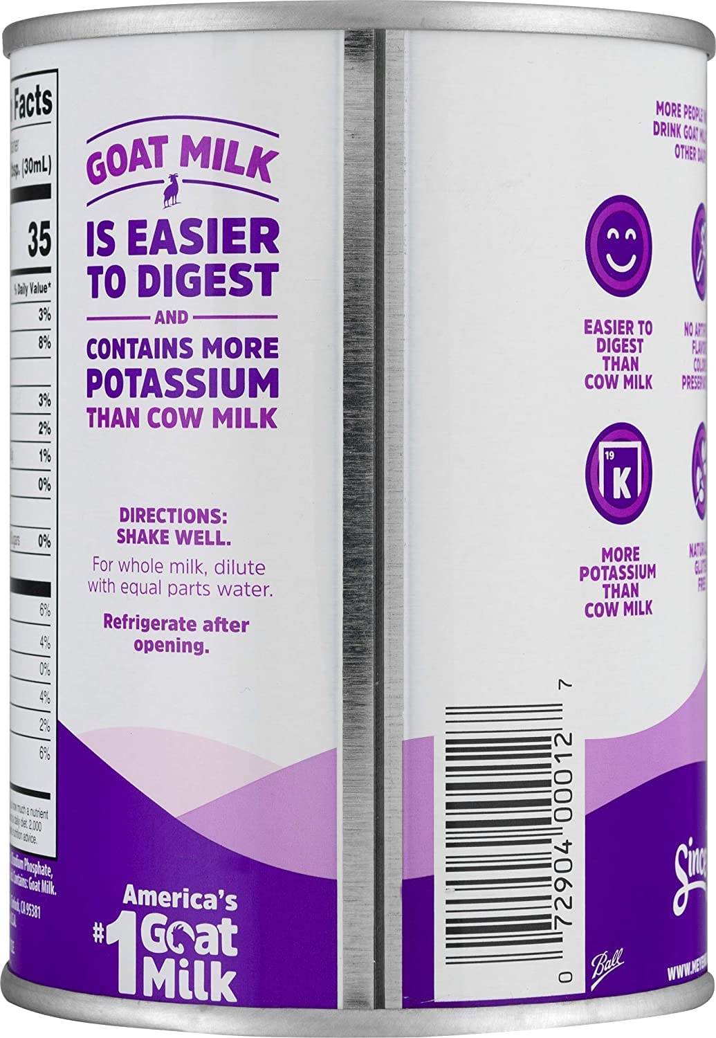 Meyenberg Evaporated Goat Milk, Vitamin D, 12 Fl Oz (Pack Of 3)