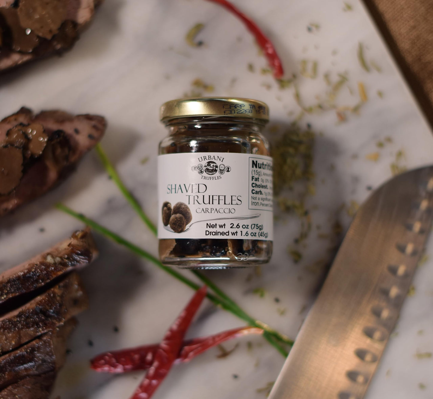 Urbani Truffles Shaved Summer Black Truffle Carpaccio 2.6 Oz - Exquisite Italian Black Truffle Seasoning, Sliced Truffles For Pa