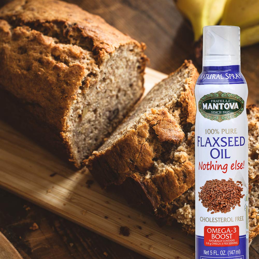 Mantova Flaxseed Oil, 100% Pure Cooking Spray with Omega-3, perfect for Keto snacks, baking, or seasoning for cooking, our oil d