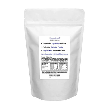 Gramzero White Sugar Free Cake Mix 2-Pack, Makes 2-13X9X2 Cakes, Stevia Sweetened