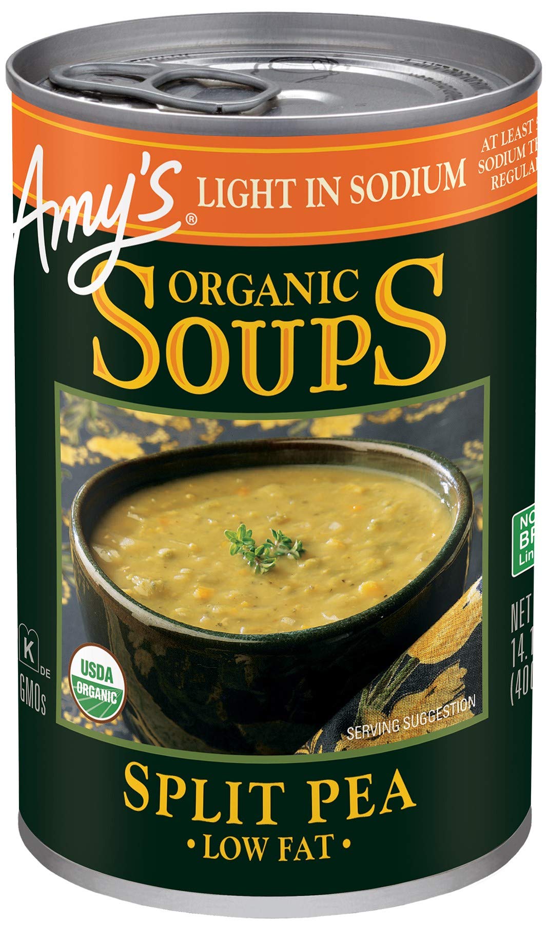 Amys Soup Vegan Split Pea Soup Light in Sodium Gluten Free Made With Organic Vegetables Canned Soup 14.1 OZ