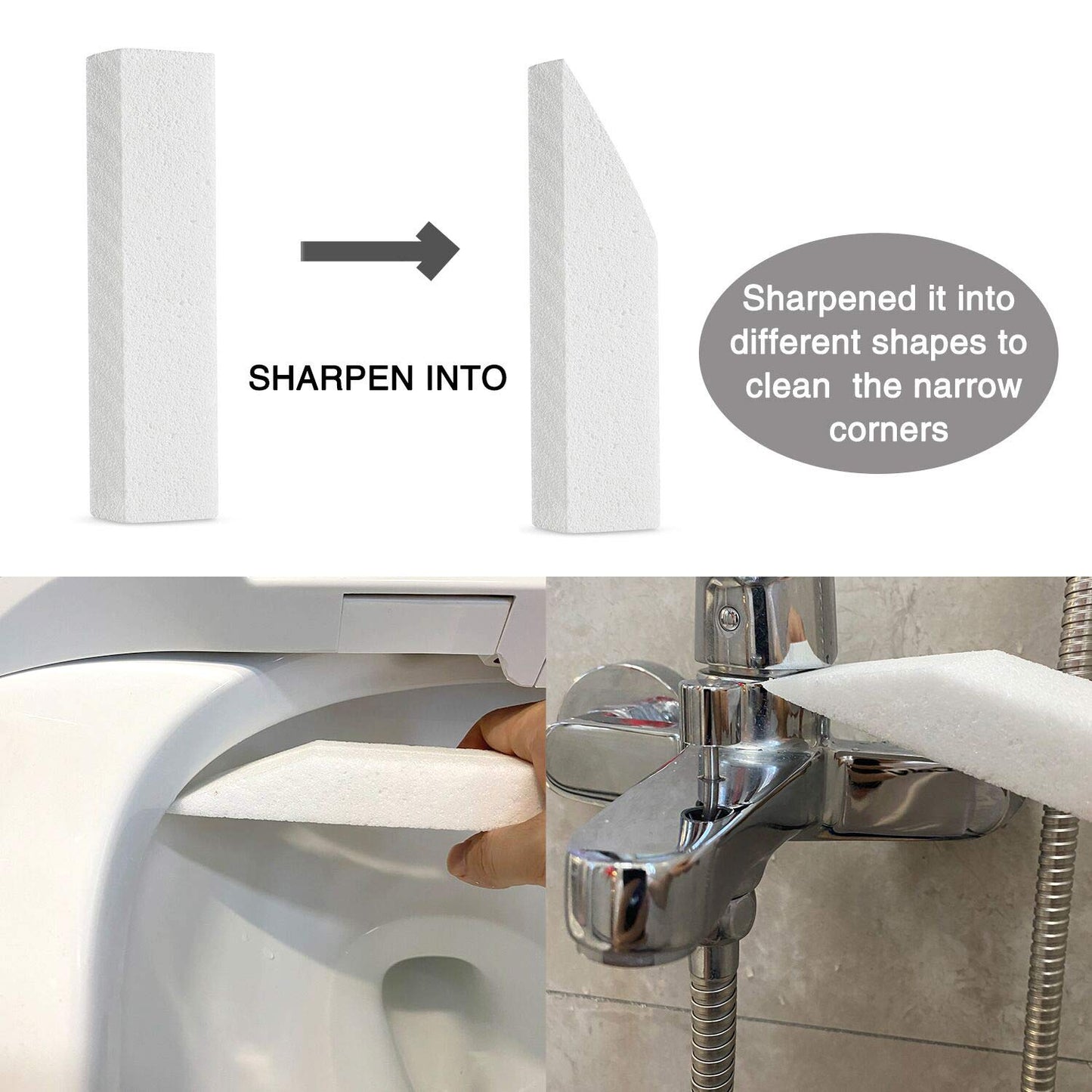 6 Pack Pumice Stone For Toilet Bowl Cleaning, Scouring Stick Remove Toilet Bowl Hard Water Rings, Calcium Buildup And Rust Suita