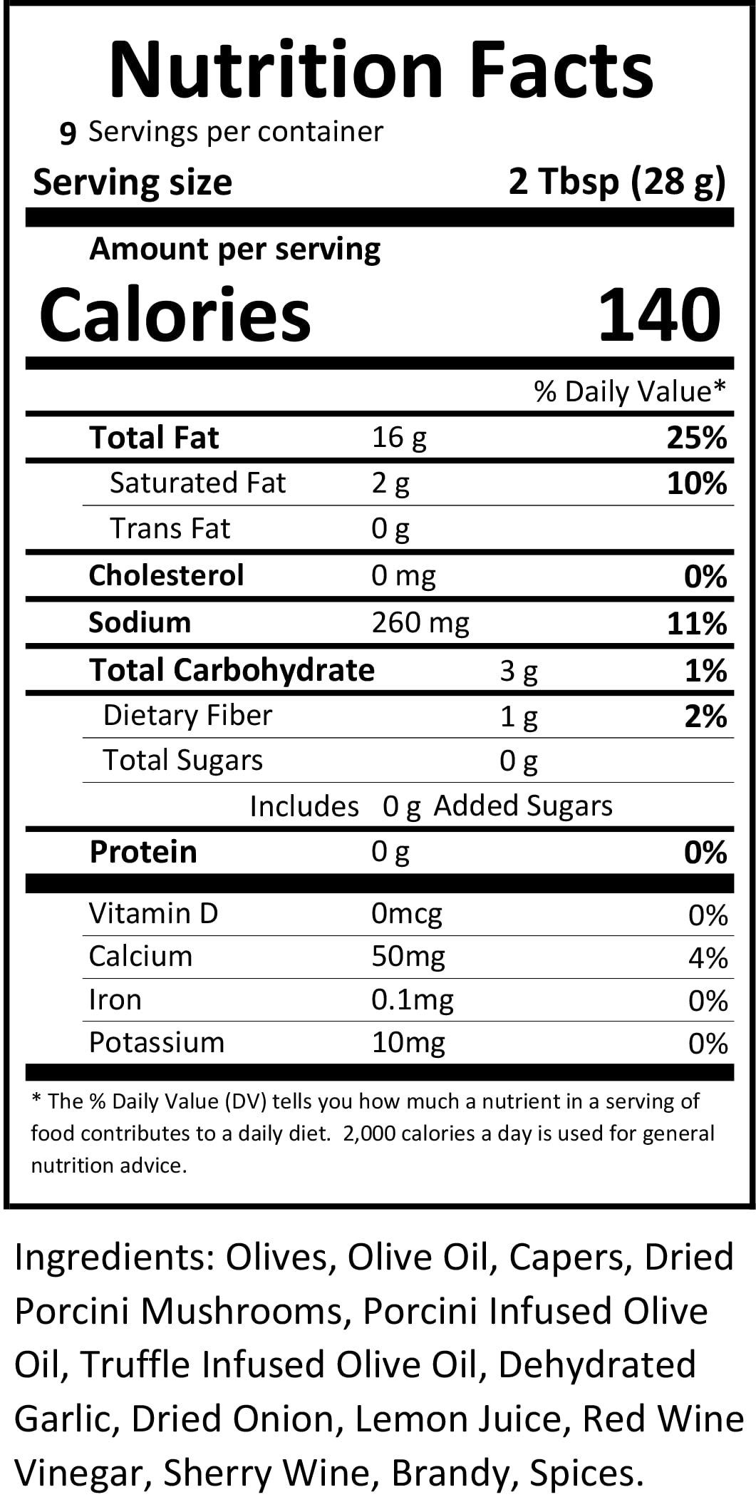 Sutter Buttes Olive Tapenade Spread - 9 Oz. Jar (Porcini Truffle)