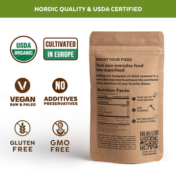 Numami Organic Wakame Flakes - Freeze-Dried Sea , Soft Texture, Mild Taste - 1oz Pack