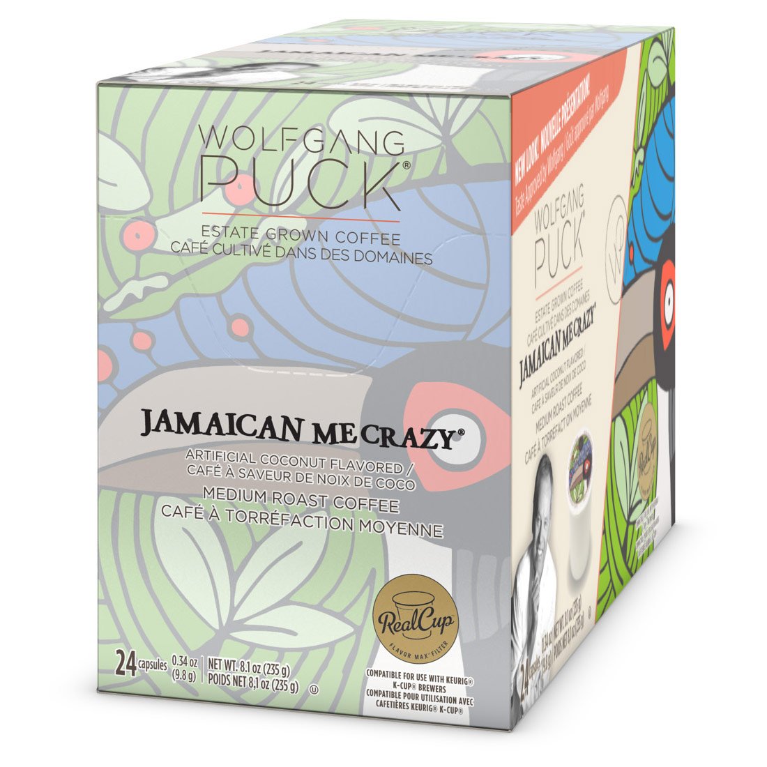 Wolfgang Puck Jamaican Me Crazy Coffee Pods, 24 Count (Pack of 4), Compatible with Keurig K-Cup malt-inspired, Model 96-WP-JMC