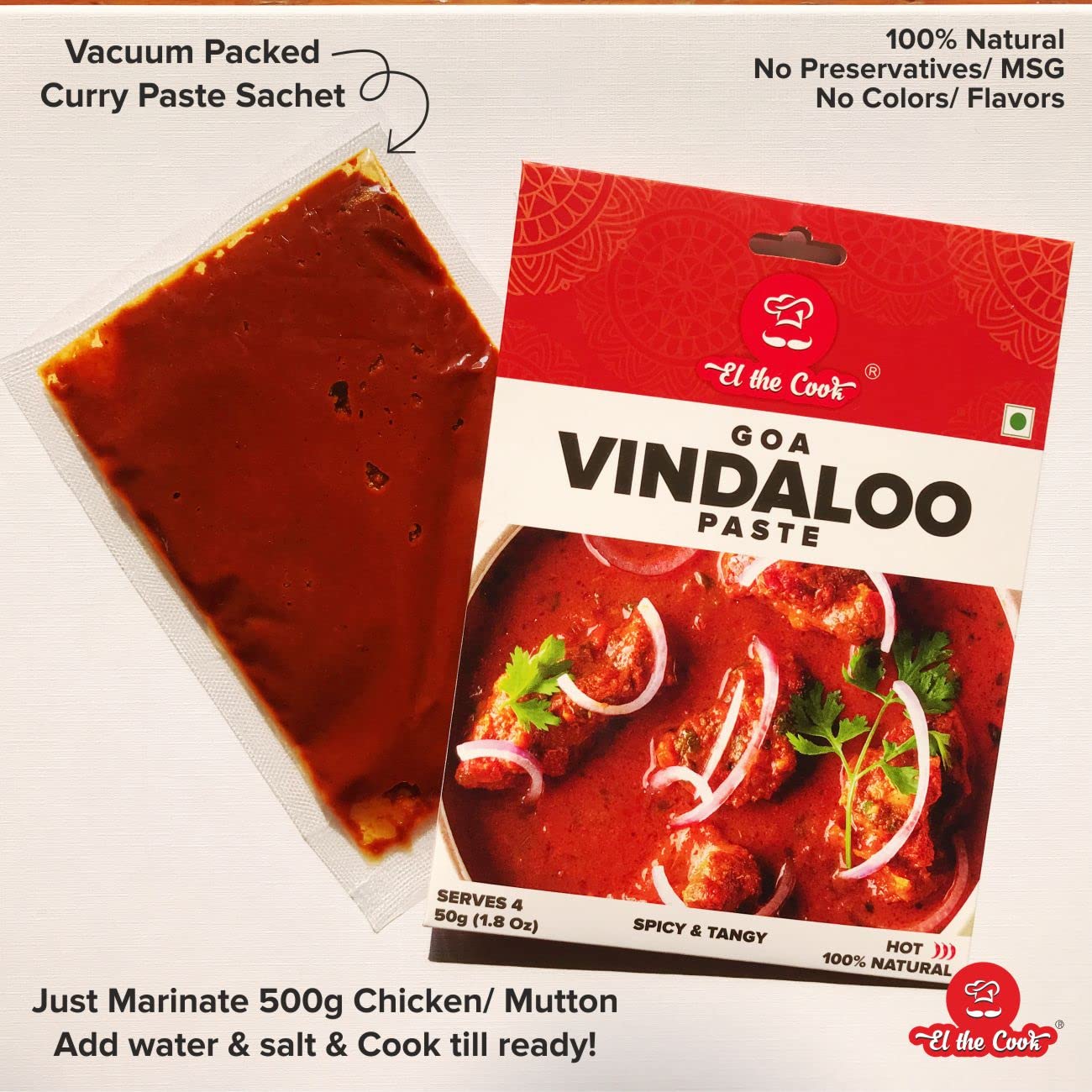 El The Cook Goa Curry Variety Pack - Cafreal, Vindaloo, Xacuti & Recheado | Spicy & Tangy Masala For Chicken, Pork, Seafood | Si