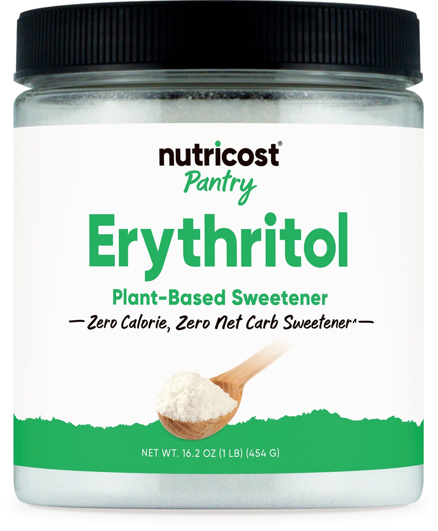Nutricost Pantry Erythritol Plant-Based Sweetener Powder (1 LB) - Zero Additives, Zero Calories, Non-GMO