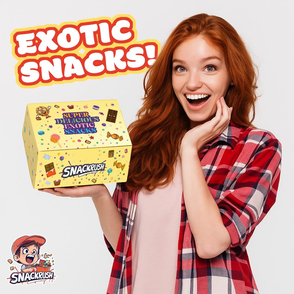 International Snack Box, 14+ Unique Treats, Snacks From Around the World, Universal Yums for Office, Family, Gifts And Parties,