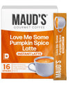 Mauds Pumpkin Spice Latte Instant Coffee 16 ct 100% Arabica Coffee Instant Hot or Iced Latte - Just add water
