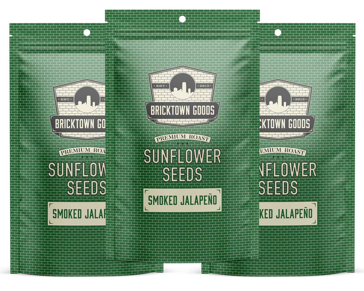 Bricktown Goods Rich Flavor Jalapeno Flavored Sunflower Seeds - 3 Pack - Boldly Seasoned And Roasted In-Shell Sunflower Seeds - 24 Oz Total