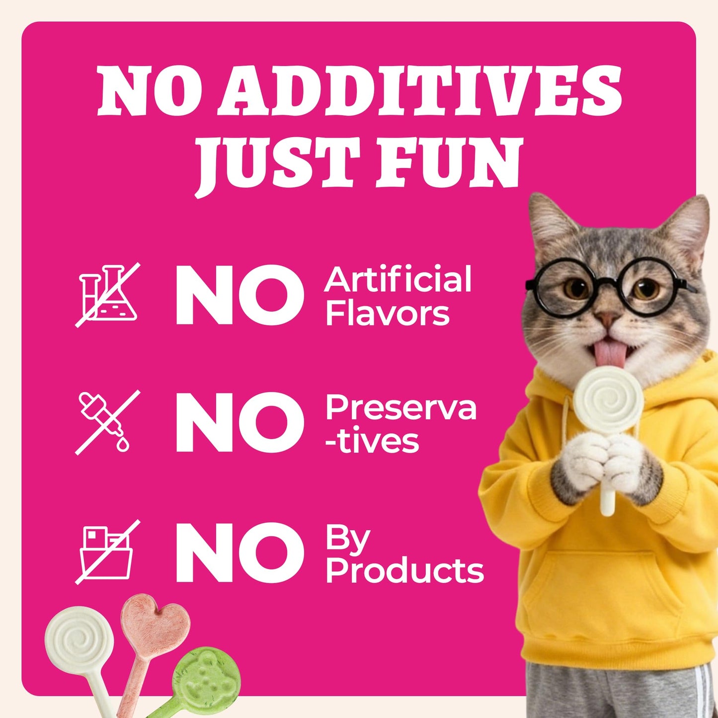 Wellix Freeze Dried Dog&Cat Treats - High Protein Chicken Recipe Lollipop Cat Treats - Three Flavors (Cat Grass, Dragon Fruit, G