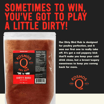 Kosmos Q BBQ Dry Rub, Sweet and Spicy Seasoning, 16 Oz Bag, Ideal for Chicken, Ribs, Pork, Grilling, smoky aroma