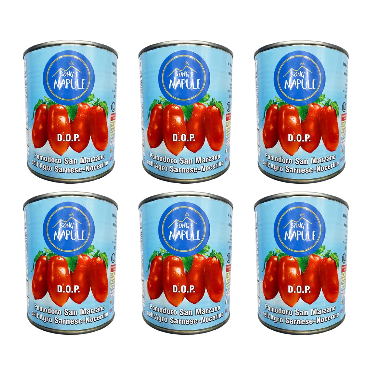 Sanniti Song' E Napule San Marzano DOP Authentic Whole Peeled Plum Tomatoes, 28 Ounce (Pack of 6)