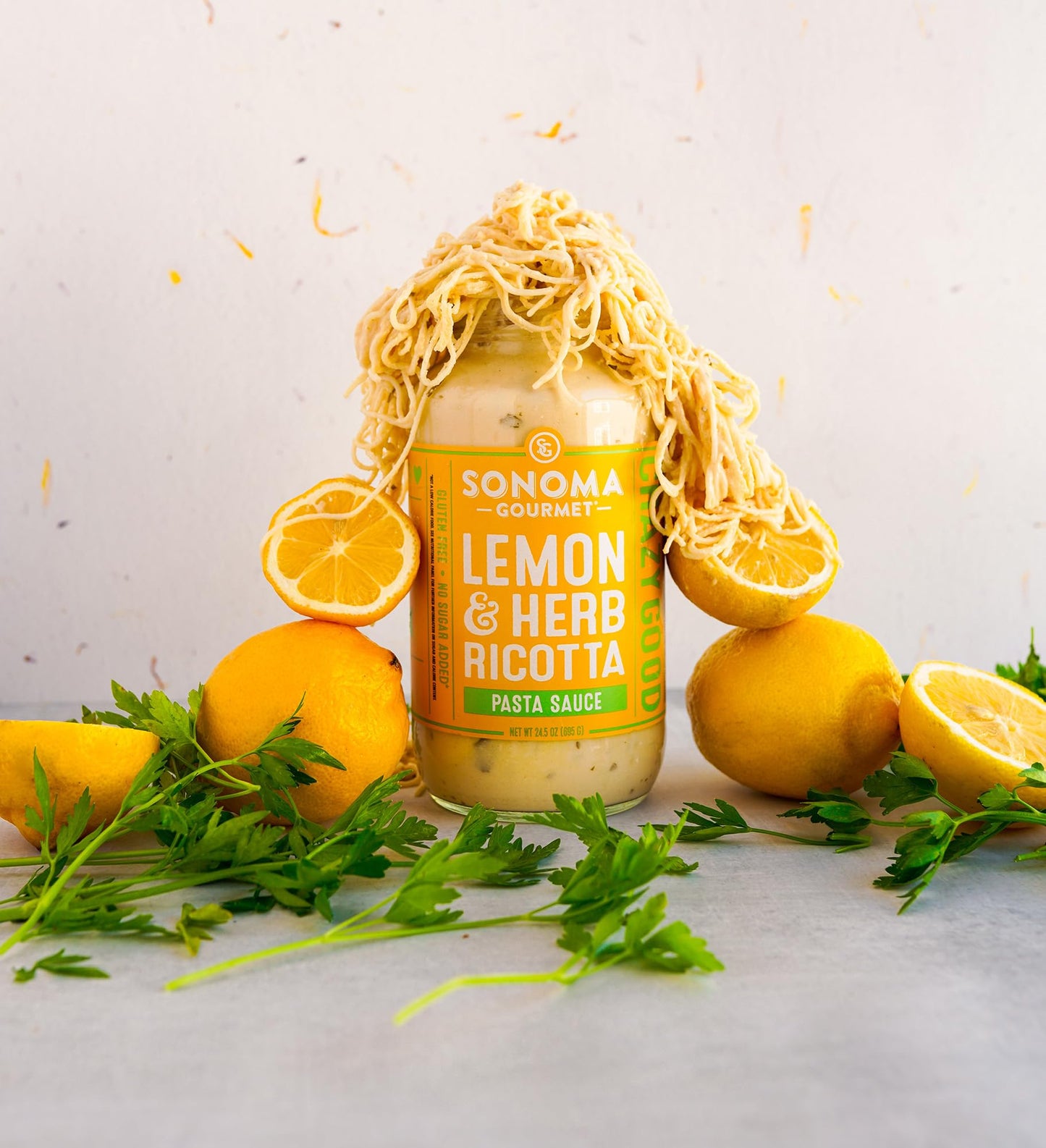 Lemon Herb Ricotta Pasta Sauce | Non-Gmo, Gluten-Free And No-Sugar Added | Fresh Ingredients | 25 Ounce Jars (Pack Of 4)