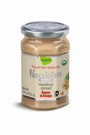 Rigoni Di Asiago Nocciolata Bianca Organic Hazelnut Spread, 8.82 Oz, Cocoa Free