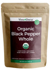 Viva Doria Organic Ceylon Whole Black Peppercorns, 16 oz, For Grinder Refills
