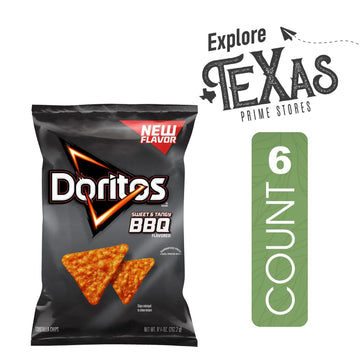 Doritos 6-Pack Of Sweet Tangy Bbq Flavored Tortilla Snack Chips 9.25 Oz Bag + 1 Freebie By Lavinia Essentials Brand
