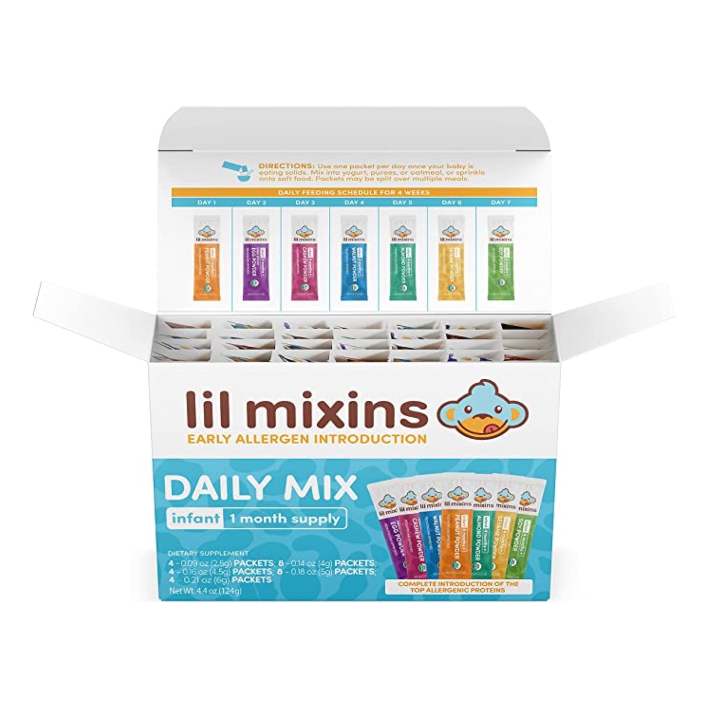 Lil Mixins Early Allergen Introduction Mix-ins, Daily Mix | Peanut, Egg, Cashew, Walnut, Almond, Soy, Sesame Mix-Ins for Ages 4-