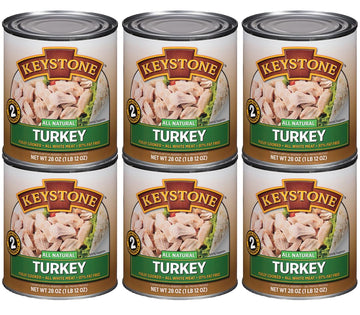 Keystone Meats All Natural Heat and Serve Canned Turkey 28 Oz Long Shelf Life Emergency Survival Canned Food Fully Cooked Ready