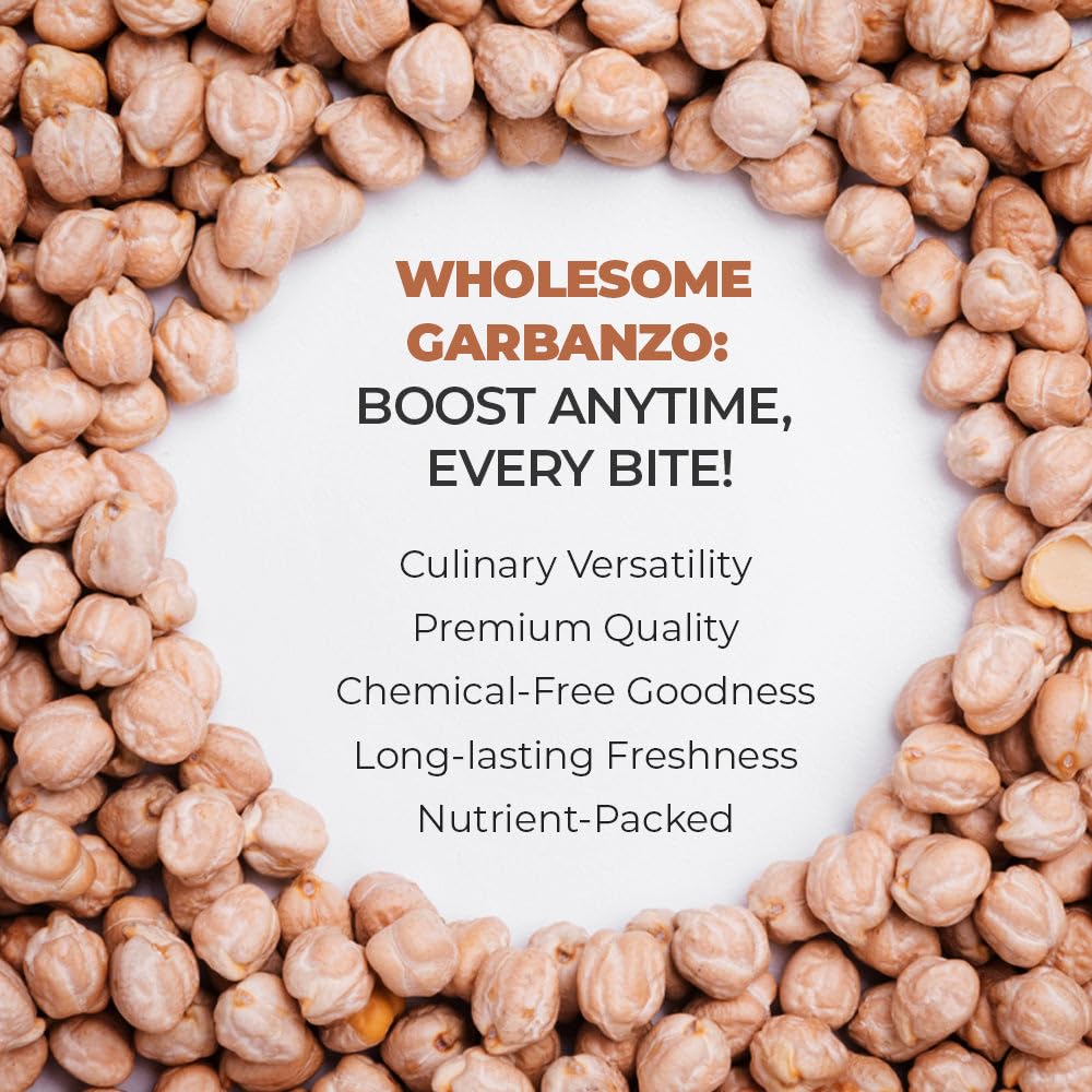 Pride Of India - Pack Of 6 - Indian Whole White Garbanzo Beans 10Mm - Protein & Fiber Rich Kabuli Chana, 3 Pound Jar