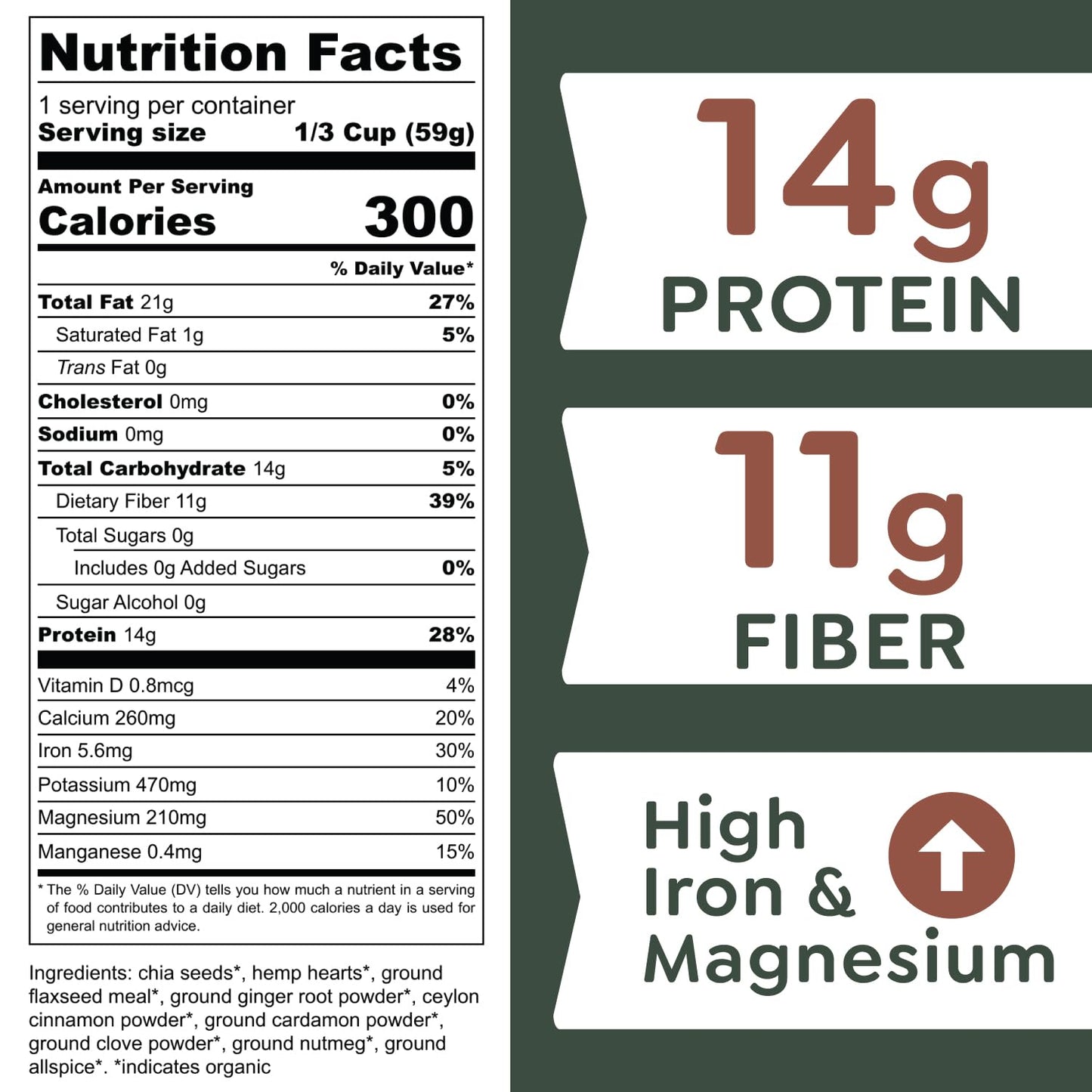 Witzi'S No Oats Oatmeal Alternative, Chai Spice, 2Oz (Pack Of 6), Made With Chia Seeds, Cinnamon & Allspice, Grain Free, Gluten