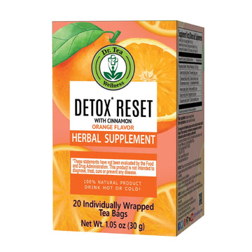 Dr. Tea Detox Reset Tea With Cinnamon - Orange Flavor - 20 Tea Bags