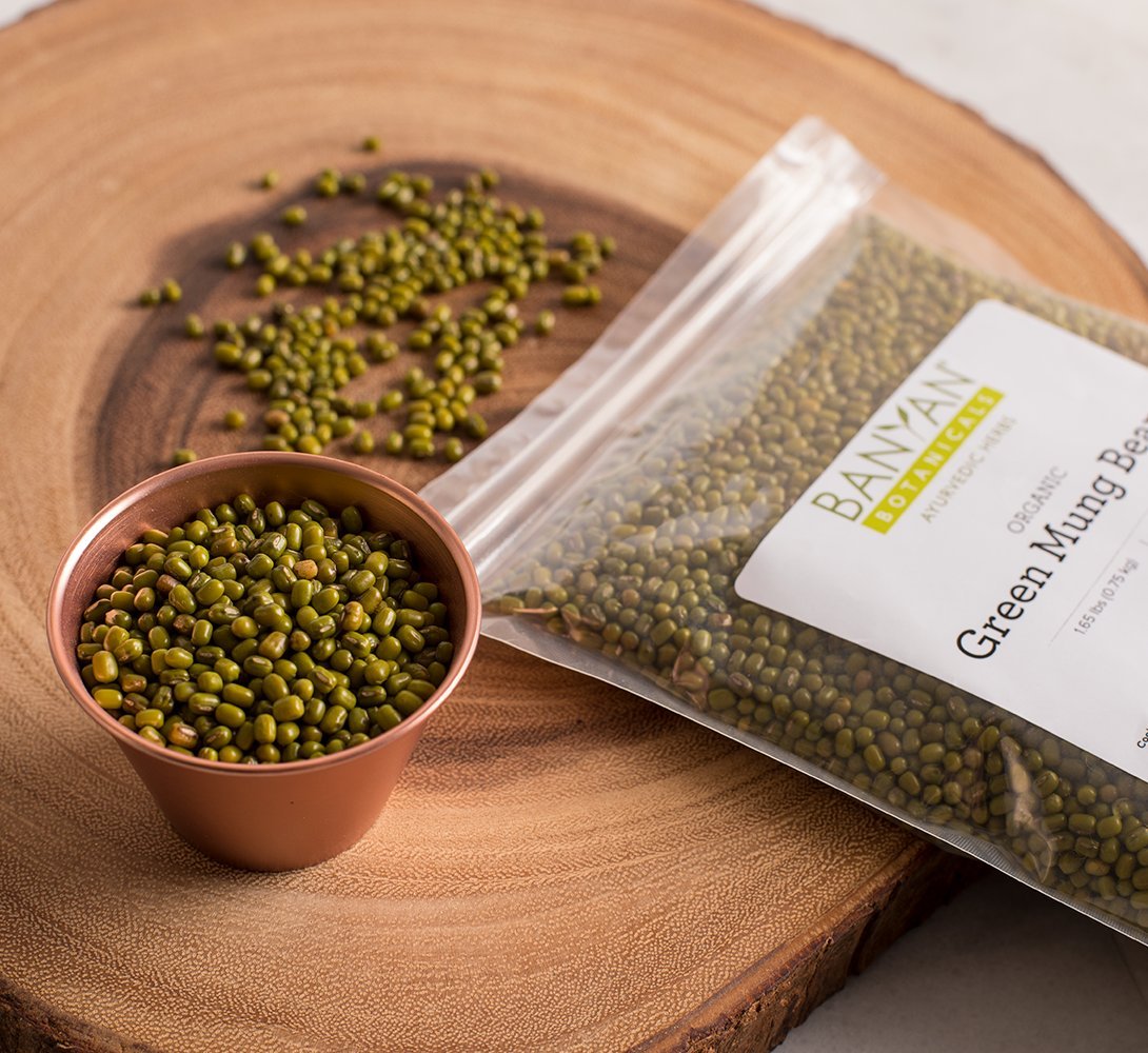 Banyan Botanicals Green Mung Beans - Usda Organic - Non Gmo - For Soups, Sprouts, & Easy Digestion 1.65 Lb