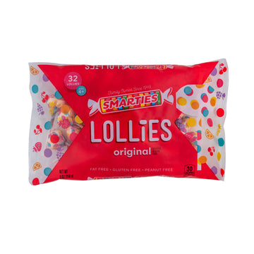 Smarties Double Lollies Individually Wrapped Gluten Free Peanut Fat Free Grape Strawberry Orange Lemon Flavors Perfect For Birthdays & Halloween Parties Made By Us Candy Company Since 1949-9 Oz Bag