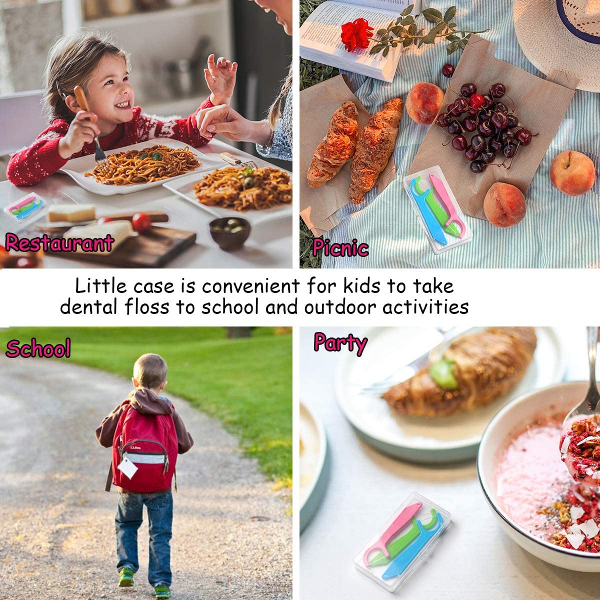 Dental Floss Picks, Familife Kids Flossers Toddler Threaders Children Unwaxed Unflavored Fluoride Free Dental Floss Child Kid Fl