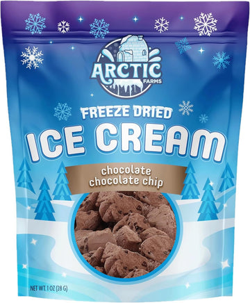 Arctic Farms Freeze Dried Ice Cream That Does Not Melt (Chocolate Chocolate Chip, 1 Ounce)