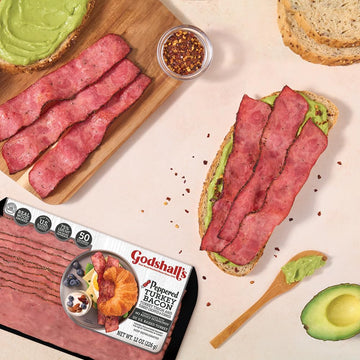 Godshall's 12oz Peppered Turkey Bacon, 6-pack - Delicious, High-Protein Bacon Alternative, Perfect for Breakfast and Snacks