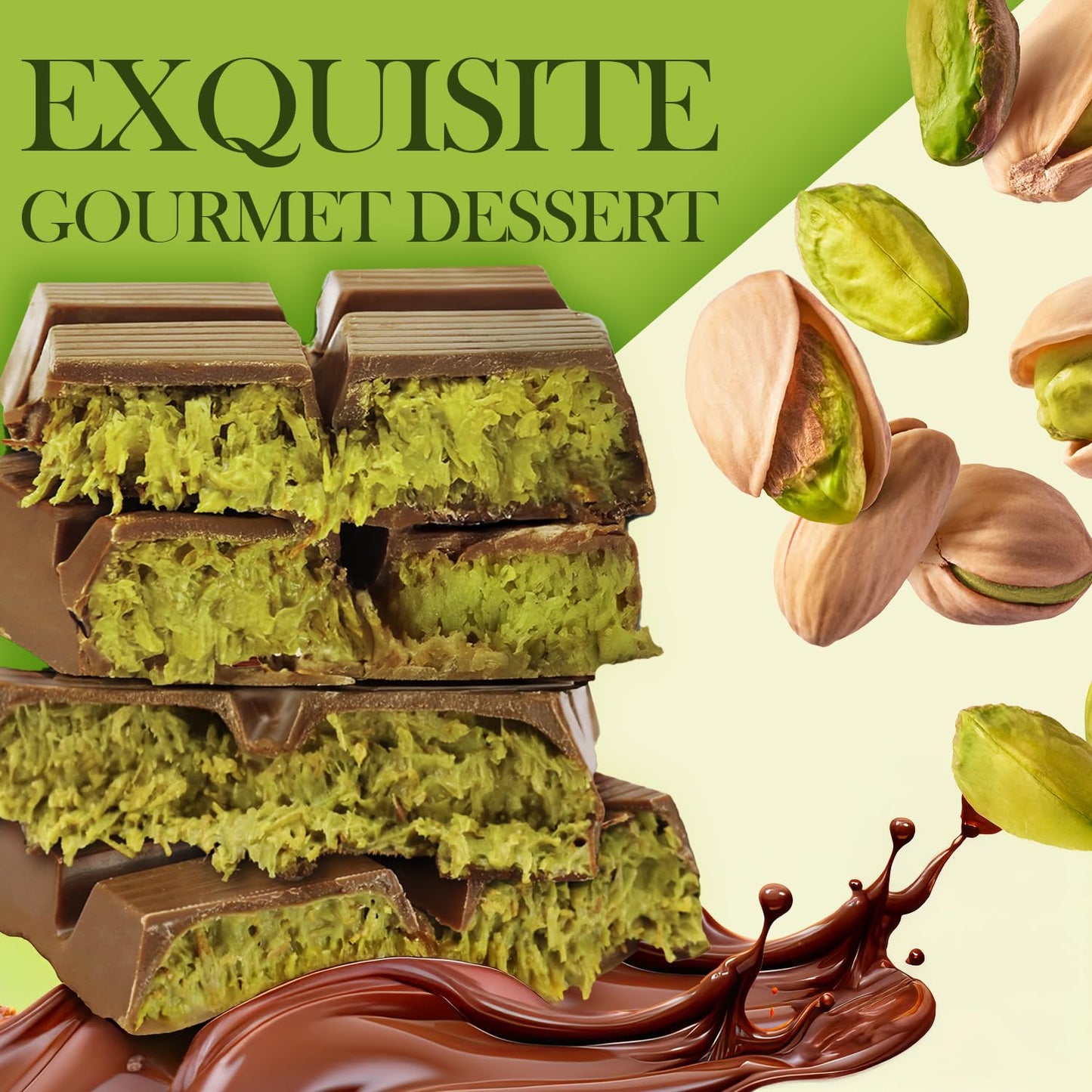 Crispy Dubai Kunafa Bar - 7 Oz | Filled With Pistachio Cream And Knafeh| Gourmet Middle Eastern Dessert Treat