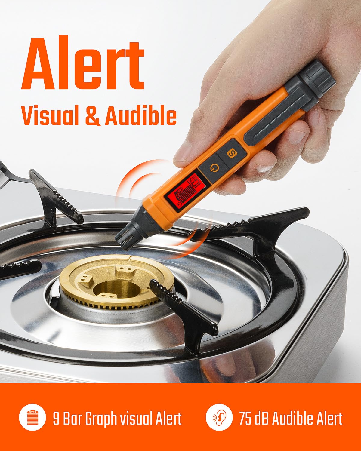 Natural Gas Detector, Toptes Pt205 Gas Leak Detector With Audible & Visual Alarm, Propane Leak Detector With%Lel Value Of Methan