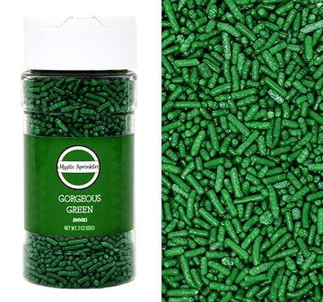Mystic Sprinkles Solid Color Jimmy Sprinkles (Gorgeous Green Jimmies 3Oz)