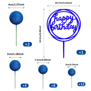 Colorful Balls Cake Topper Pearl Balls Cake Topper Happy Birthday Cake Insert Pick Diy Pile Up Insert For Wedding Birthday Party